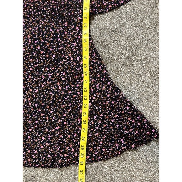 Free People Women's Florence Tie Floral Mini Dress Size Small Boat Neck - Picture 8 of 14